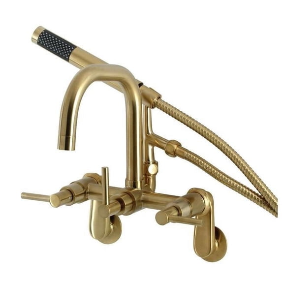 Aqua Vintage Concord Wall Mount Clawfoot Tub Faucet, Brushed Brass