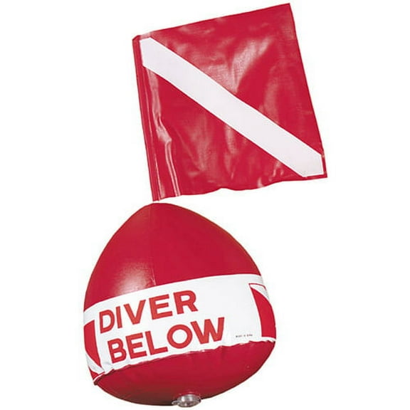Aqua Vinyl Inflatable Float with Dive Flag