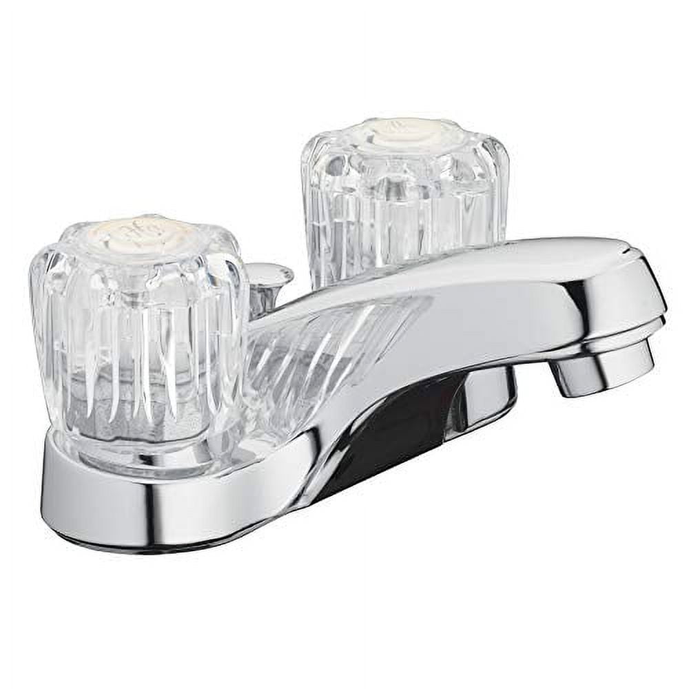 Aqua Vista Polished Chrome Bathroom Faucet with Acrylic Knobs