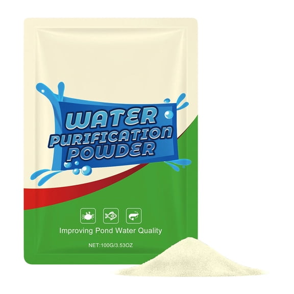 Aqua Water Purification Powder, Effective Water Purification Solution for Camping, Hiking, Emergencies, Natural Disasters, Aquatic Maintenance Powder for Pond & Aquarium,1 Pc,Green
