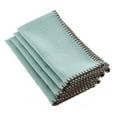 thumbnail image 1 of Aqua Whip Stitched Boarder Design Dinner Napkins, 20" Square (4 Piece Set), 1 of 4