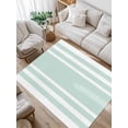 thumbnail image 1 of Aqua White Area Rug for Bedroom 2.7x5 Ft Stripe Super Soft fuzzy Throw Rug Non-Slip Fluffy Plush Indoor Floor Carpet for Living Room Nursery Home Decor, 1 of 8