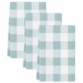thumbnail image 1 of Aqua Plaid Kitchen Towels Set of 3, Spring Summer Farmhouse Buffalo Checkered Soft Microfiber Dish Towels, Absorbent Quick-Dry Washable Dishcloths for Kitchen Cleaning, Drying Dishes, 18x28 Inches, 1 of 9