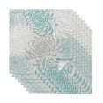 thumbnail image 1 of Aqua White Cloth Napkins, Abstract Grey Chrysanthemum Flower Floral Washable and Reusable Dinner Napkins Set of 8, Table Napkin for Kitchen Party Birthday Wedding Hotel Housewarming 20"x20", 1 of 8