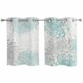 thumbnail image 1 of Aqua White Kitchen Curtains Small Short 39 Inch Length, Abstract Grey Chrysanthemum Flower Floral Grommet Top Bedroom Living Room Curtains, Light Filtering Cafe Curtain Drapes 2 Panels Set 55''x39'', 1 of 9