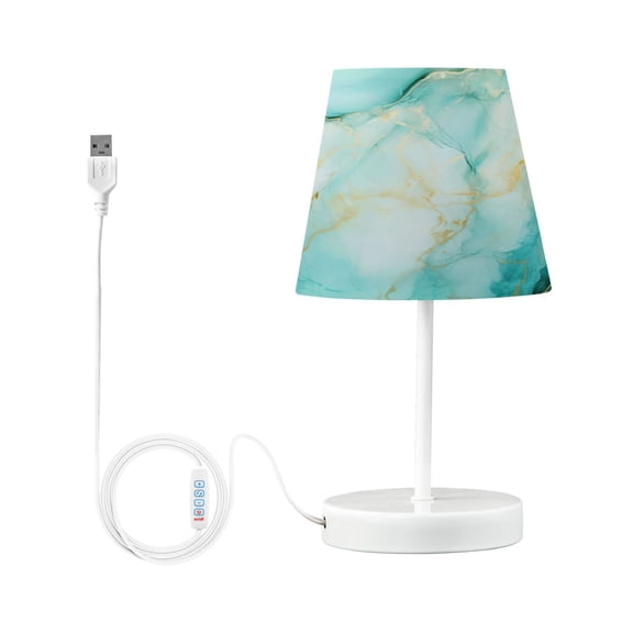 Aqua White Marble Desk Lamp LED Table Nightstand Lamps with 3 Color Temperatures for Home Bedroom Living Room Decor 6x11