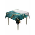 thumbnail image 1 of Aqua White Marble Table Cloth, Nature Marble Crack Yellow Lines Art Waterproof Tablecloth for Square Tables, Reusable Washable Fabric Table Cover for Restaurant Kitchen Dining Tables 54"x54", 1 of 6