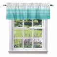 thumbnail image 1 of Aqua White Ombre Kitchen Curtain Valances for Windows Farmhouse Short Curtains, Chic Modern Funny Abstract Striped Art Rod Pocket Valance Curtain for Bedroom Cafe Living Room 54"x18", 1 of 8
