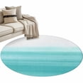 thumbnail image 1 of Aqua White Ombre Large Area Rugs for Bedroom Living Room, Soft Non Slip Carpet Bedside Rug, Chic Modern Funny Abstract Striped Art Round Floor Cover Kitchen Accent Rug 3' for Dining Room/Office, 1 of 9