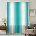 thumbnail image 1 of Aqua White Ombre Sheer Curtains 45 Inches Long, Gradient Abstract Minimalist Aesthetic Light Filering Curtains, Breathable Simi Curtain Privacy Drapes for Kitchen Bathroom Small Window Treatment, 1 of 9