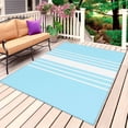 thumbnail image 1 of Aqua White Stripe Outdoor Rug for Patio/Deck/Porch, Non-Slip Large Area Rug 6 x 9 Ft, Modern Rustic Vertical Striped Indoor Outdoor Rugs Washable Area Rugs, Reversible Camping Rug Carpet Runner, 1 of 8