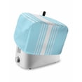thumbnail image 1 of Aqua White Stripe Small Toaster Cover 2 Slice, Kitchen Appliance Covers, Modern Rustic Vertical Striped Toaster Oven Cover with Loop, Bread Machine Cover Polyester Dust Cover Protection, 1 of 4