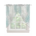 thumbnail image 1 of Aqua White Swag Valances for Windows, Abstract Grey Chrysanthemum Flower Floral Rod Pocket Sheer Valances for Large Windows, Swag Toppers Light Filtering for Kitchen Living Room 2 Panels 36''x63'', 1 of 6
