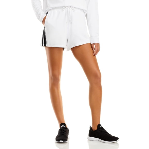 Aqua Women's B/W Running Activewear Fitness Knit Shorts Athletic L B4HP