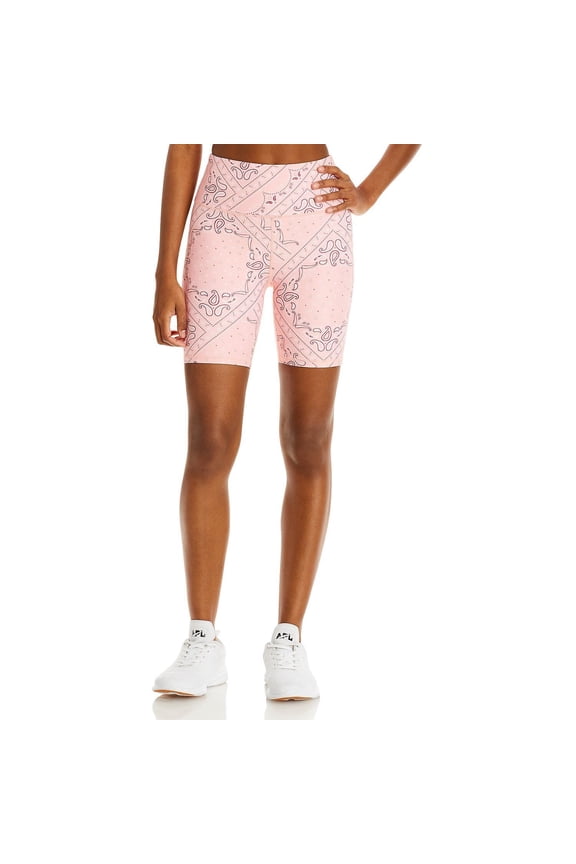 Women's High Rise Biker Shorts Pink B4HP (Regular,XS)