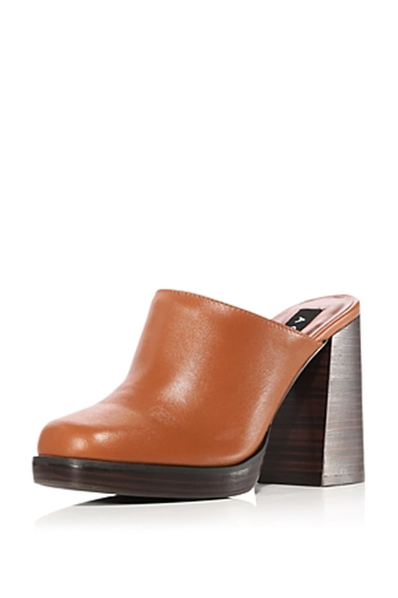 Women's Moda Heeled Mules Cognac Leather 8M