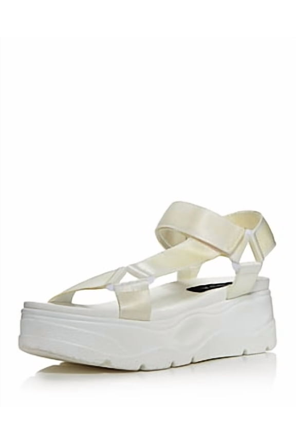 Women's Sun Strappy Wedge Platform Sandals White 10 M