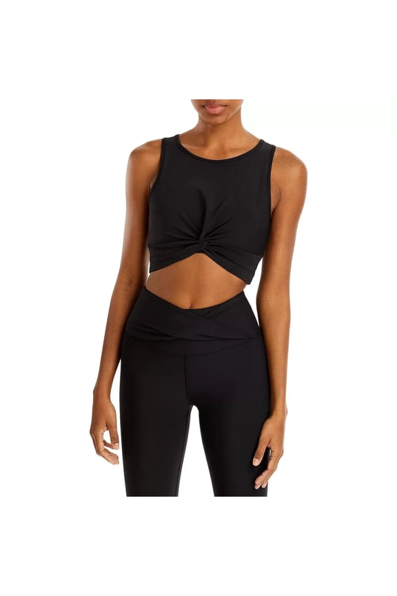 Aqua Women's Twist Front Longline Sports Bra Black S B4HP NO TAGS