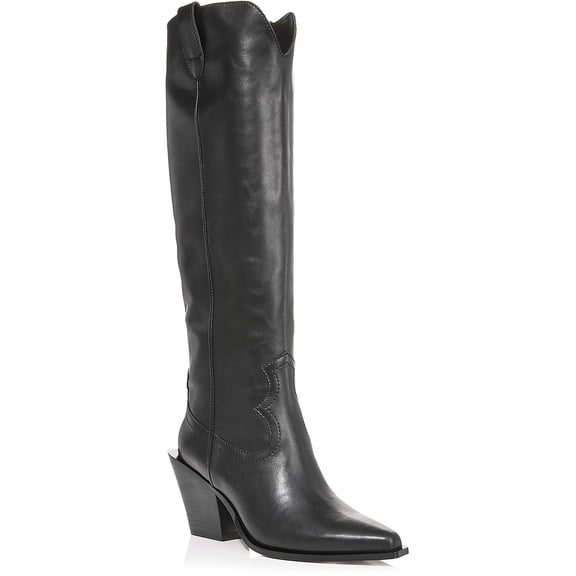 Aqua Womens Aerin Leather Pointed Toe Knee-High Boots