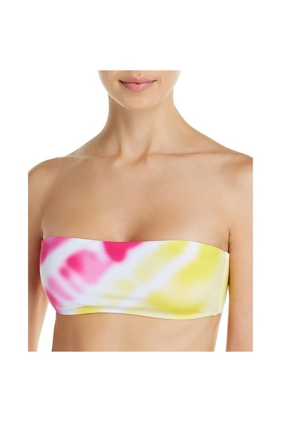 Womens Bandeau Strapless Swim Bottom Separates Pink L