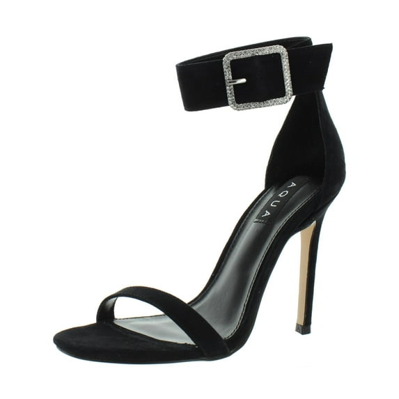 Aqua Womens Blair Suede Stiletto Dress Heels Black 7 Medium (B,M)