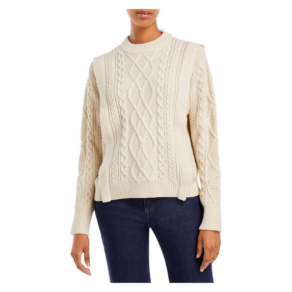Aqua Womens Cable Knit Crewneck Sweater