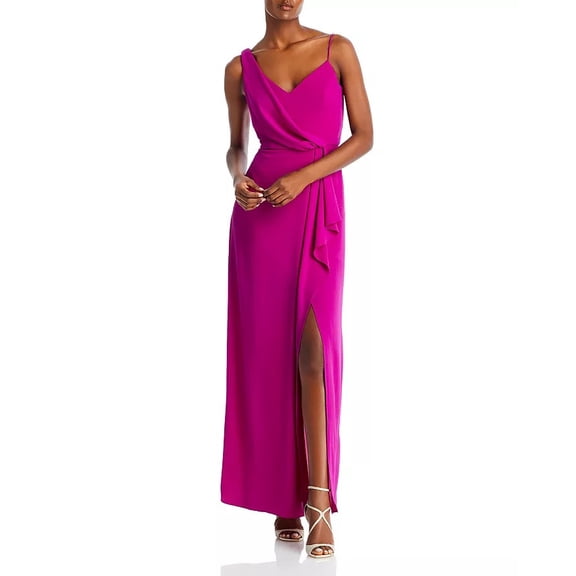 Aqua Womens Crepe Long Evening Dress