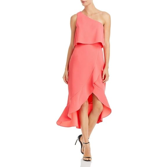 Aqua Womens Crepe One Shoulder Cocktail and Party Dress