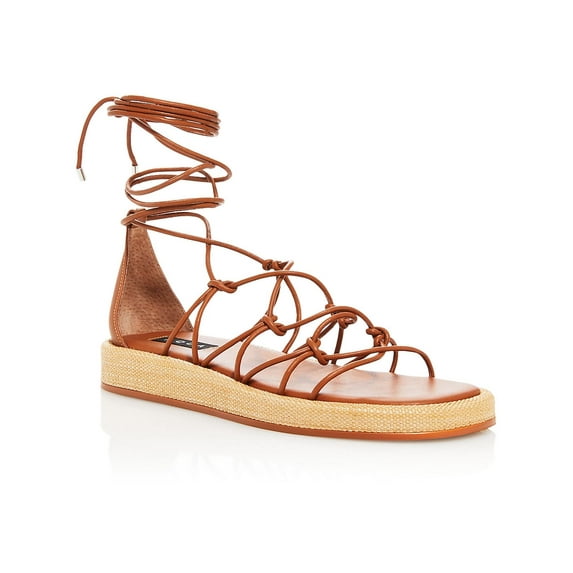 Aqua Womens Emil Leather Strappy Gladiator Sandals