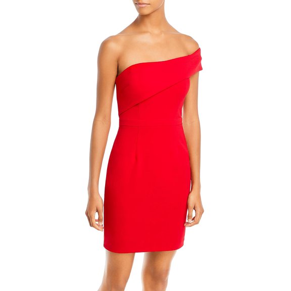 Aqua Womens Knit One Shoulder Sheath Dress