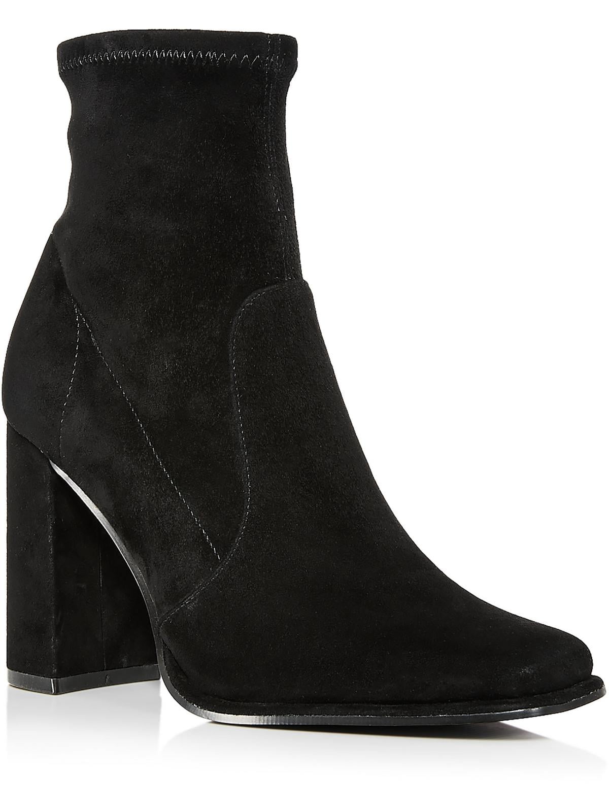 suede block heel booties