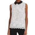 thumbnail image 1 of Aqua Womens Lace Pullover Blouse, White, Medium, 1 of 2