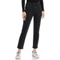 thumbnail image 1 of Aqua Womens Paperbag Mid Rise Classic Straight Jeans Black 29, 1 of 2