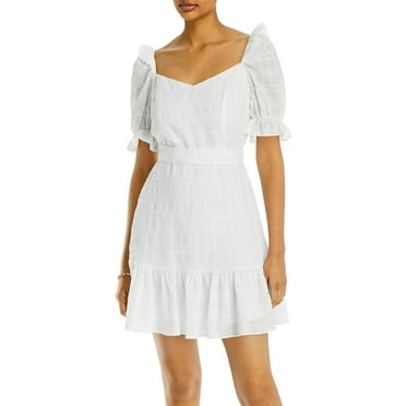 Aqua Womens Puff Sleeve Short Mini Dress