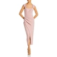 thumbnail image 1 of Aqua Womens Ruched Pull Through Midi Dress, 1 of 2