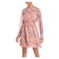 thumbnail image 1 of Aqua Womens Ruffled Pritned Mini Dress Pink XS, 1 of 2