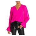 thumbnail image 1 of Aqua Womens Ruffled V Neck Blouse, 1 of 2