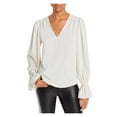 thumbnail image 1 of Aqua Womens Ruffled V Neck Blouse, 1 of 2