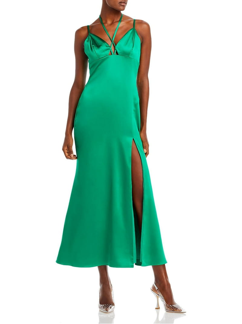 Aqua Womens Satin Halter Slip Dress