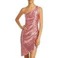 thumbnail image 1 of Aqua Womens Sequin One Shoulder Cocktail and Party Dress, 1 of 2