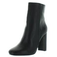 thumbnail image 1 of Aqua Womens Soren Leather Block Heel Ankle Boots Black 7.5 Medium (B,M), 1 of 2