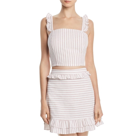 Aqua Womens Tie-Back Sleeveless Blouse Top, White, Medium