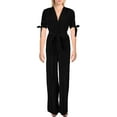 thumbnail image 1 of Aqua Womens Tie Waist V-Neck Jumpsuit, 1 of 2