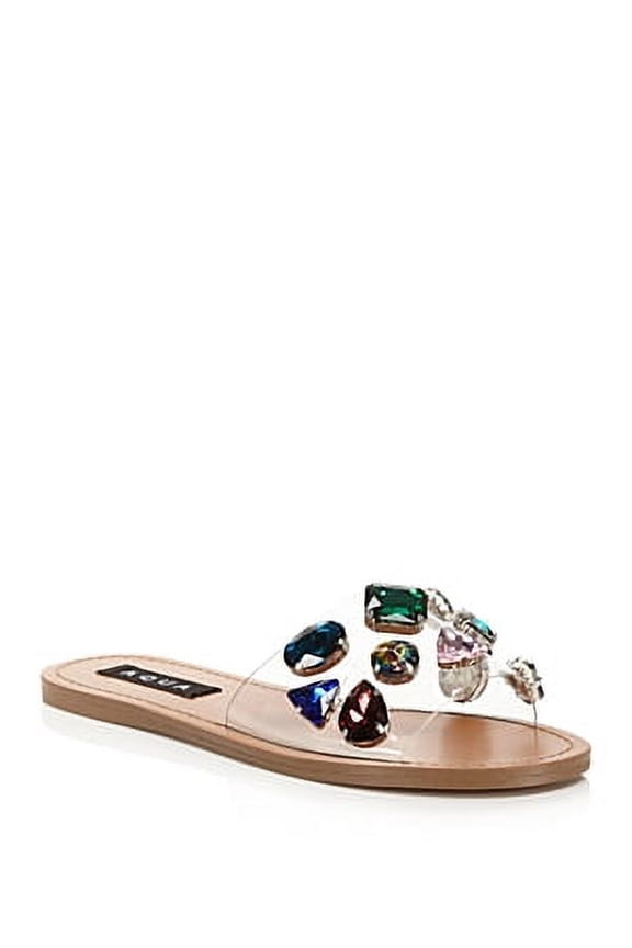 Womens Trinket Embellished Summer Slide Sandals 6