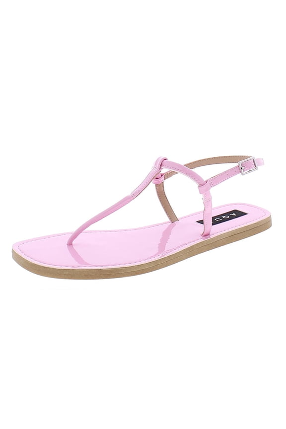 Womens Zen Patent Slingback Flat Sandals Pink 7M