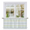 thumbnail image 1 of Aqua Yellow Stripe Tier Curtains, Abstract Art Modern Vertical Striped Light Filtering Kitchen Curtains, 2Pcs Rod Pocket Half Window Treatments Panels for Sink Cafe Cabinet Camper 27.5x36 Inches, 1 of 9