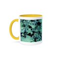 thumbnail image 1 of 3dRose, Aqua and Black Faux Printed Glitter Watercolor Splash, 15oz Two-Tone Yellow Mug, 1 of 3