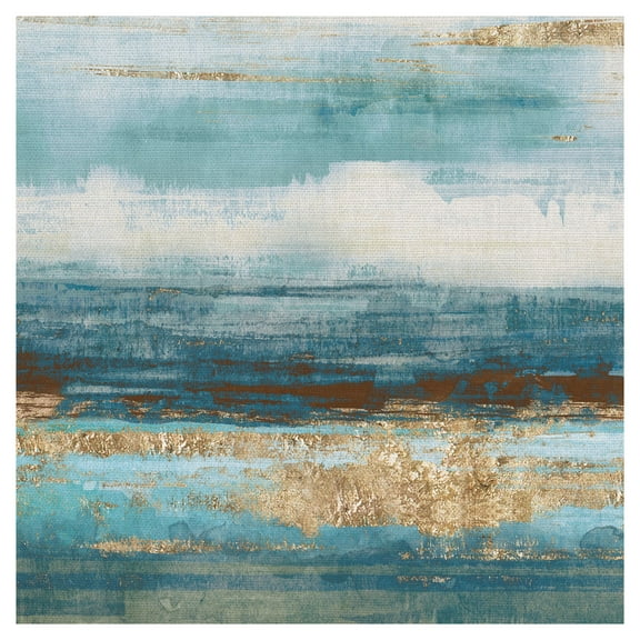 Aqua and Brown Stridations Abstract by Willowbrook Art Print