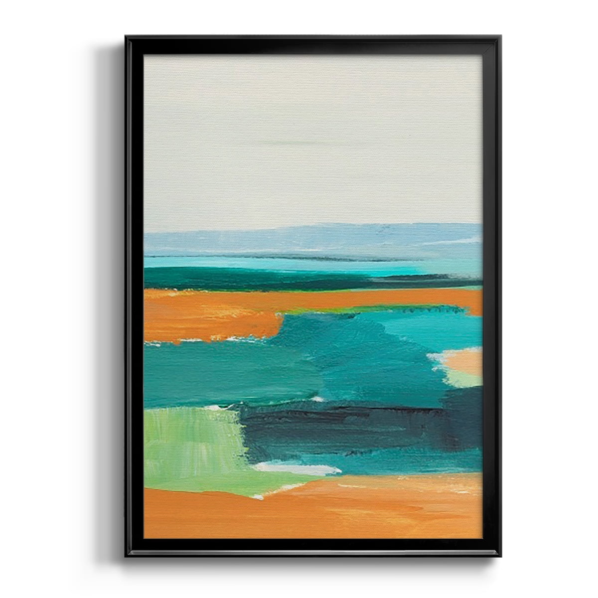 Aqua and Orange I Premium Framed Print, in Gold, Black, or Silver - Ready to Hang