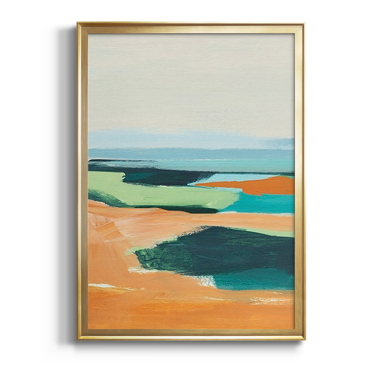 Aqua and Orange II Premium Framed Print, in Gold, Black, or Silver - Ready to Hang